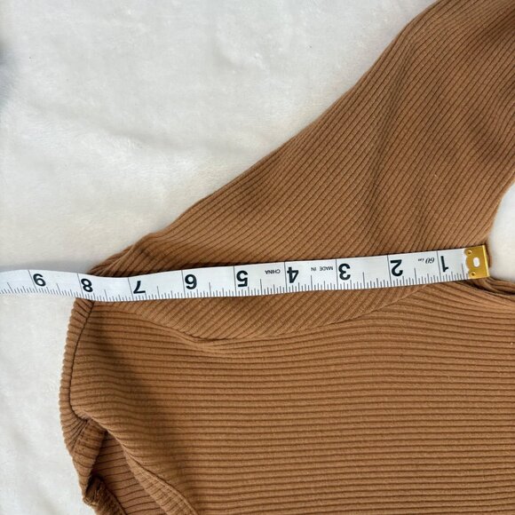 Old Navy Womens Normcore Camel Brown Ribbed Long Sleeve Timeless Knit Top M - Picture 9 of 11